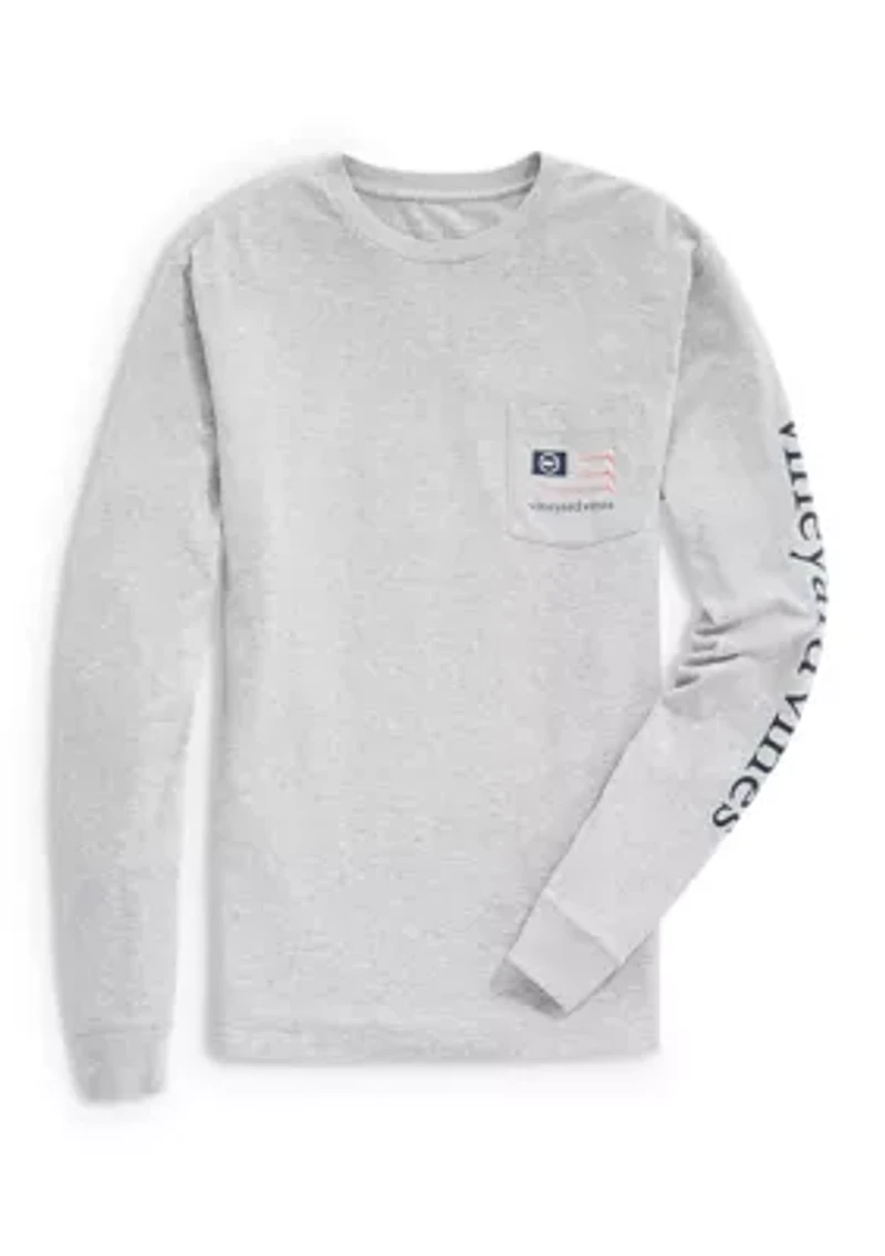 Men's Long Sleeve Hockey Flag T-Shirt