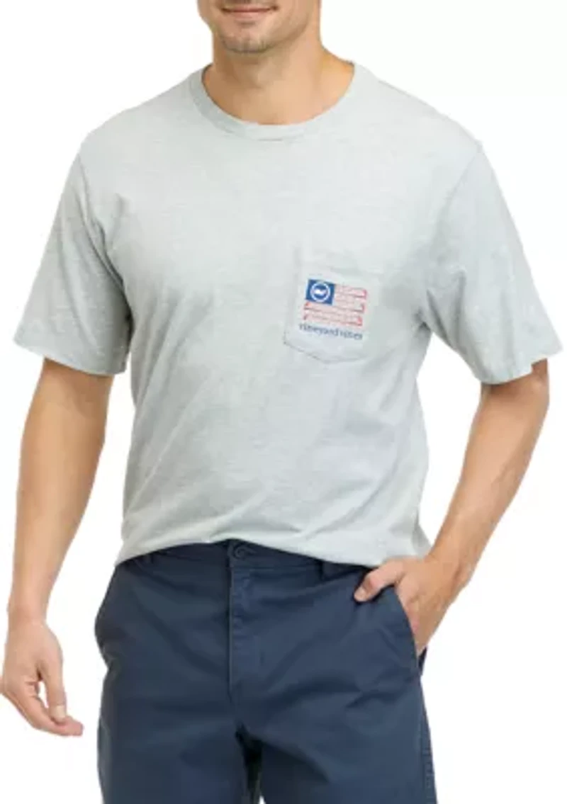 Men's Short Sleeve Golf Flag Pocket Graphic T-Shirt