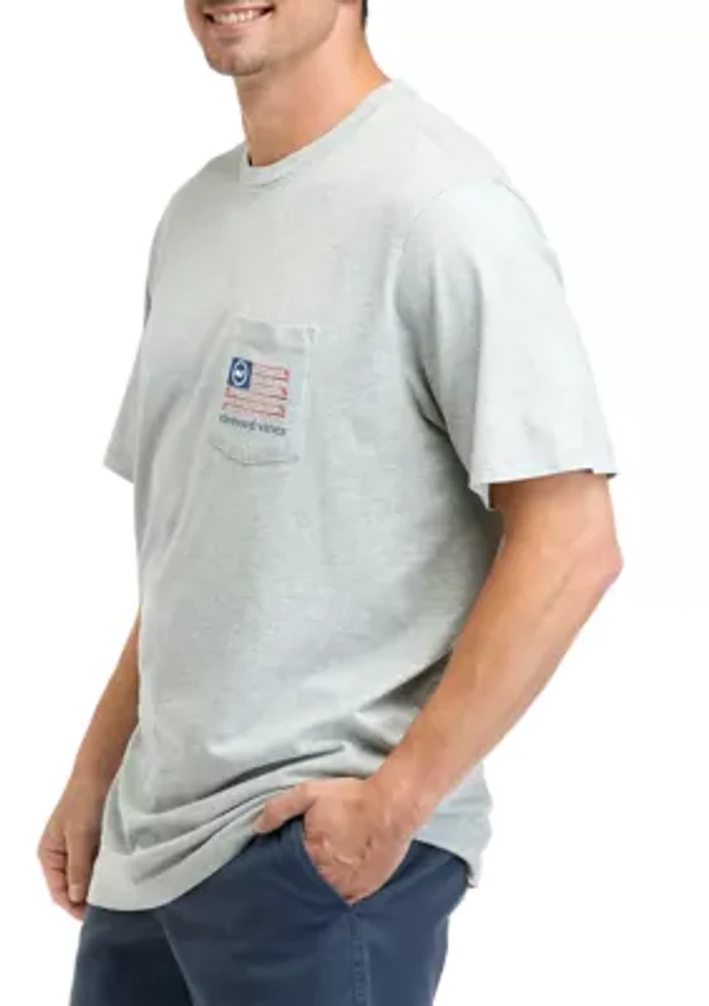 Men's Short Sleeve Golf Flag Pocket Graphic T-Shirt