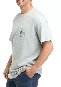 Men's Short Sleeve Golf Flag Pocket Graphic T-Shirt