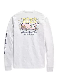 Men's New Year's Champagne Long Sleeve Pocket Graphic T-Shirt