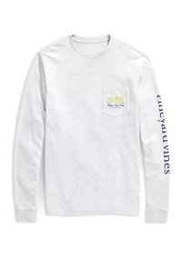 Men's New Year's Champagne Long Sleeve Pocket Graphic T-Shirt