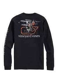 Headless Horseman Whale Long Sleeve Pocket Graphic T-Shirt