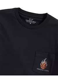 Headless Horseman Whale Long Sleeve Pocket Graphic T-Shirt