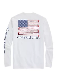 Men's USA Golf Flag Long Sleeve Pocket Graphic T-Shirt