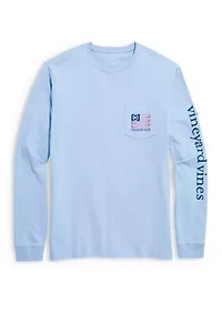 Men's USA Golf Flag Long Sleeve Pocket Graphic T-Shirt