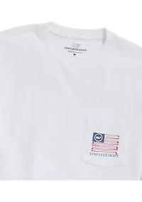 Men's USA Golf Flag Long Sleeve Pocket Graphic T-Shirt