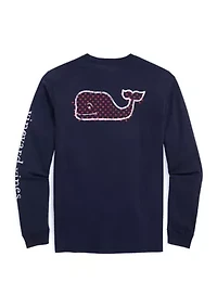 Men's Vintage Whale Hearts Long Sleeve Pocket T-Shirt