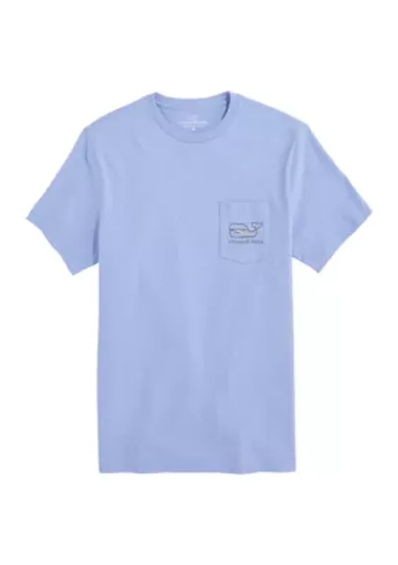 Men's Lighthouse Whale Scenic Short Sleeve Pocket T-Shirt