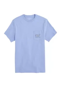 Men's Lighthouse Whale Scenic Short Sleeve Pocket T-Shirt