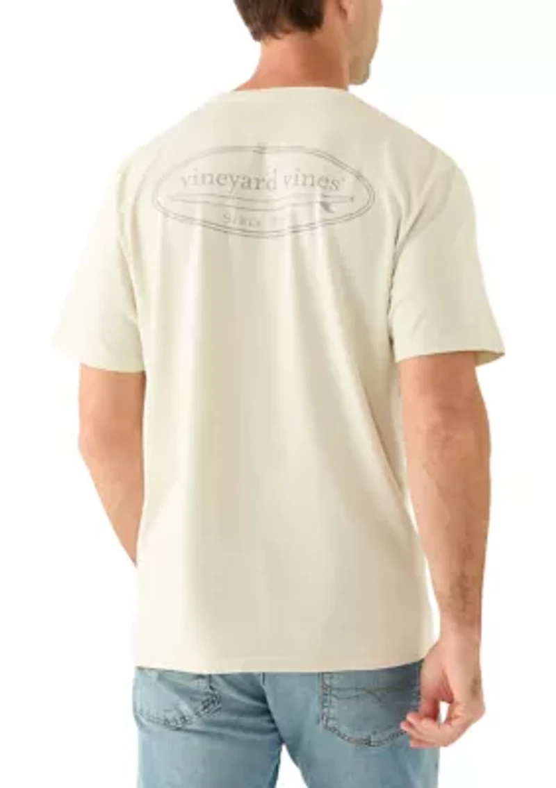 Men's Drift Dye Outlined Surf Logo Short Sleeve Pocket T-Shirt