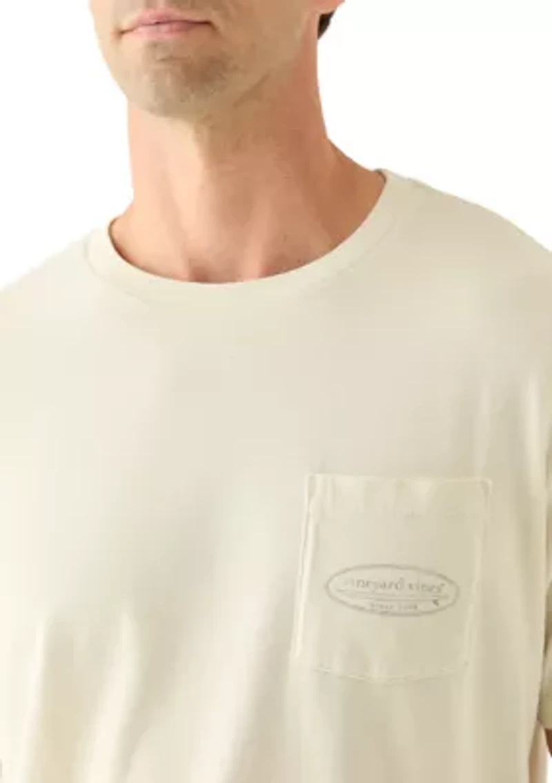 Men's Drift Dye Outlined Surf Logo Short Sleeve Pocket T-Shirt