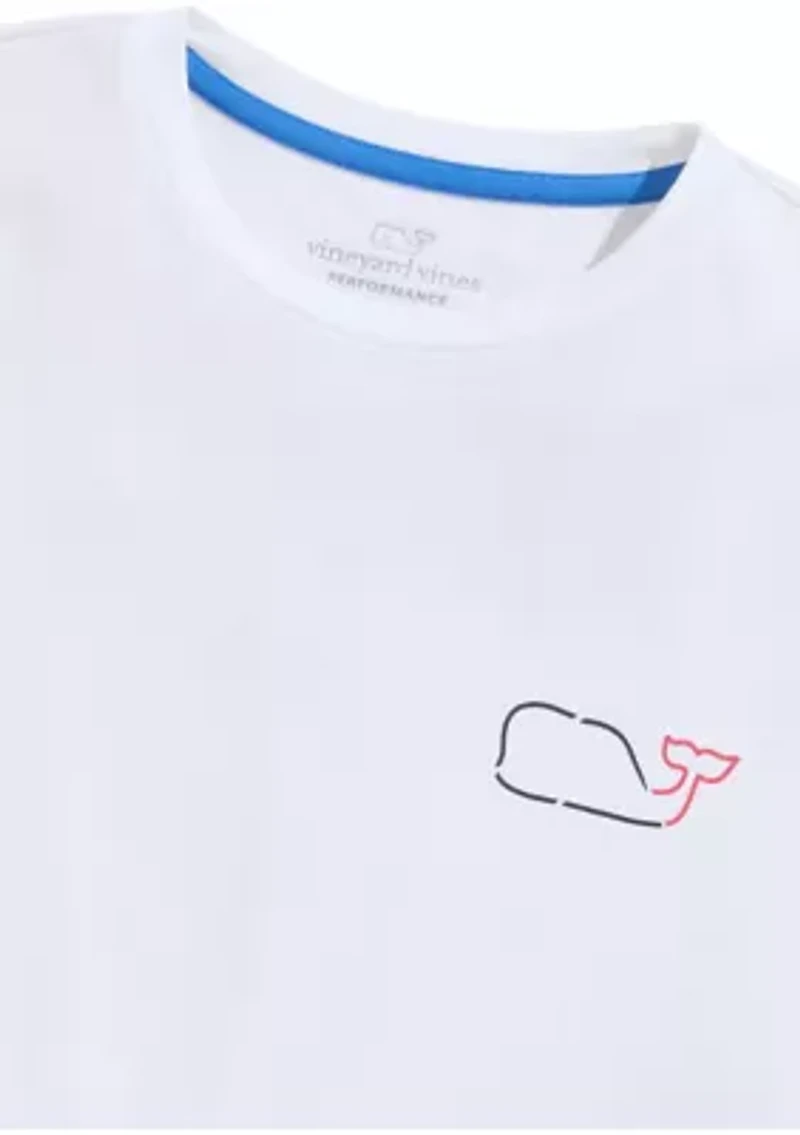Men's Whale Outline Short Sleeve Harbor Performance T-Shirt