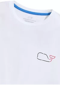 Men's Whale Outline Short Sleeve Harbor Performance T-Shirt