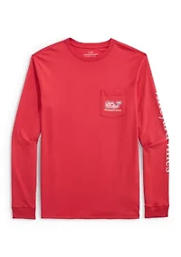 Men's Kissed Whale Long Sleeve Pocket T-Shirt