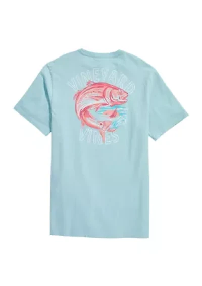 Men's Painted Redfish Short Sleeve Pocket T-Shirt