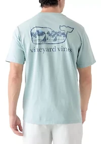 Men's Drift Dye Surf Palm Sail Whale Short Sleeve Pocket T-Shirt