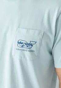 Men's Drift Dye Surf Palm Sail Whale Short Sleeve Pocket T-Shirt