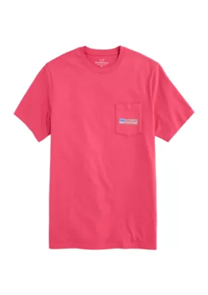 Men's Classic USA Logo Box Short Sleeve Pocket Graphic T-Shirt