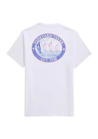 Men's Sail Scene Short Sleeve Pocket Graphic T-Shirt