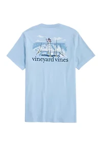 Men's USA Marlin Fishing Short Sleeve Pocket Graphic T-Shirt