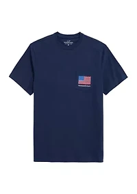 Whale American Flag Graphic T-Shirt