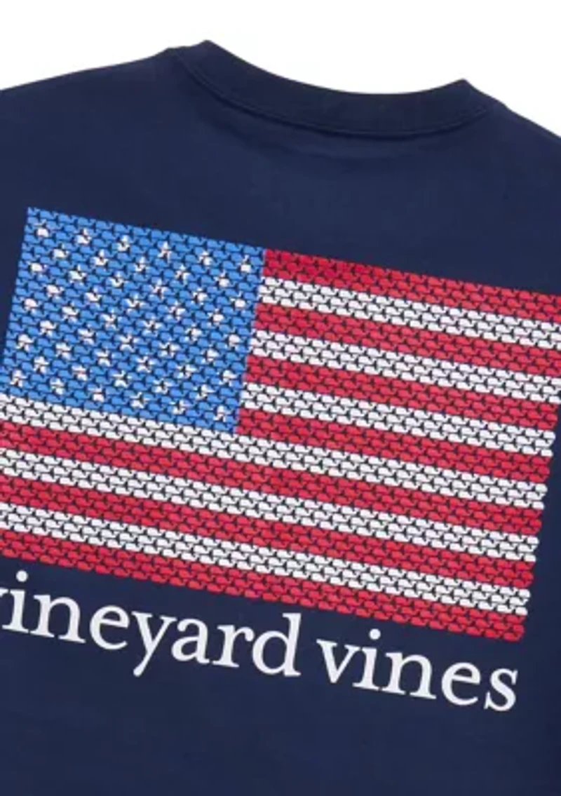 Whale American Flag Graphic T-Shirt