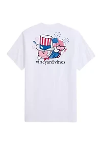 Men's Uncle Sam Whale Short Sleeve Pocket T-Shirt