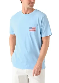 Men's Drift Dye Party The USA Short Sleeve Pocket T-Shirt