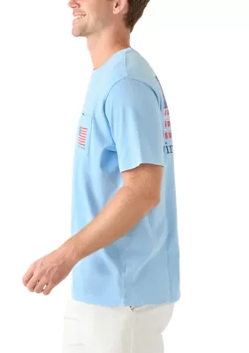 Men's Drift Dye Party The USA Short Sleeve Pocket T-Shirt