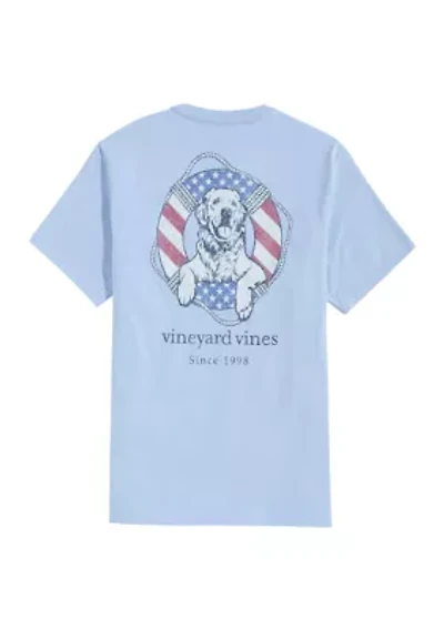 Men's USA Dog Life Ring Short Sleeve Pocket T-Shirt