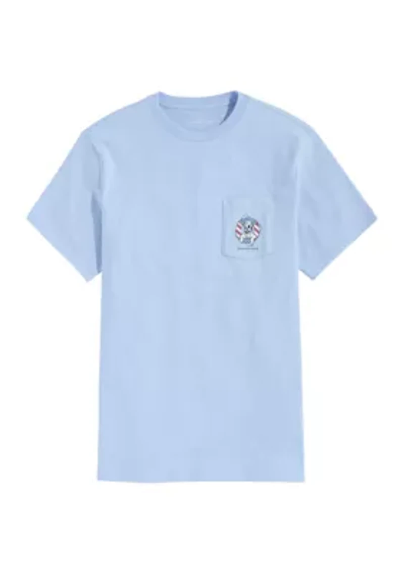Men's USA Dog Life Ring Short Sleeve Pocket T-Shirt