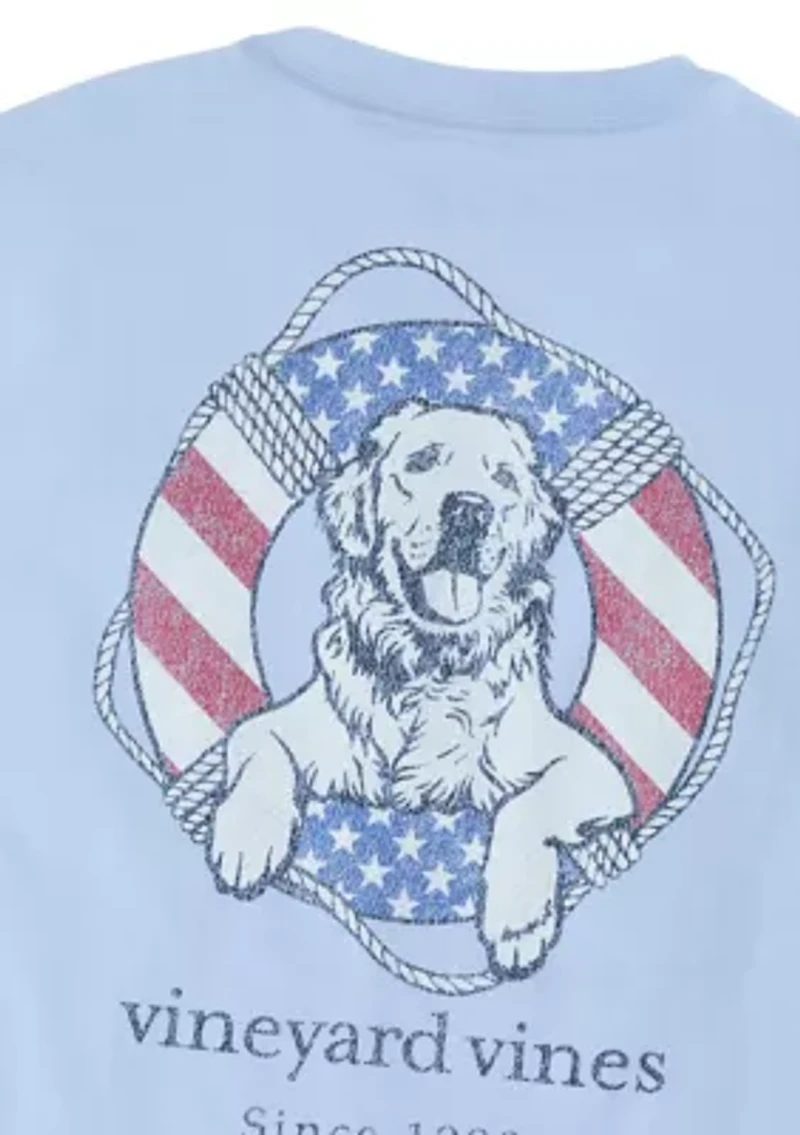 Men's USA Dog Life Ring Short Sleeve Pocket T-Shirt