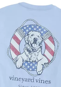 Men's USA Dog Life Ring Short Sleeve Pocket T-Shirt