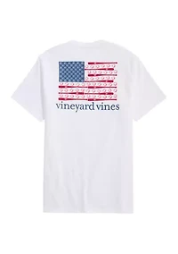Men's Baseball Flag Short Sleeve Pocket Graphic Shirt