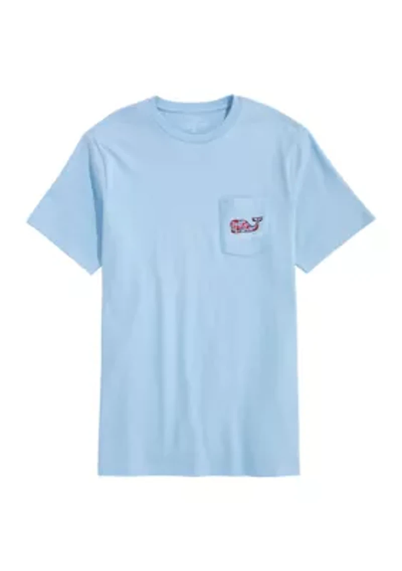 Men's Bone Fishing Whale Fill Short Sleeve Pocket T-Shirt