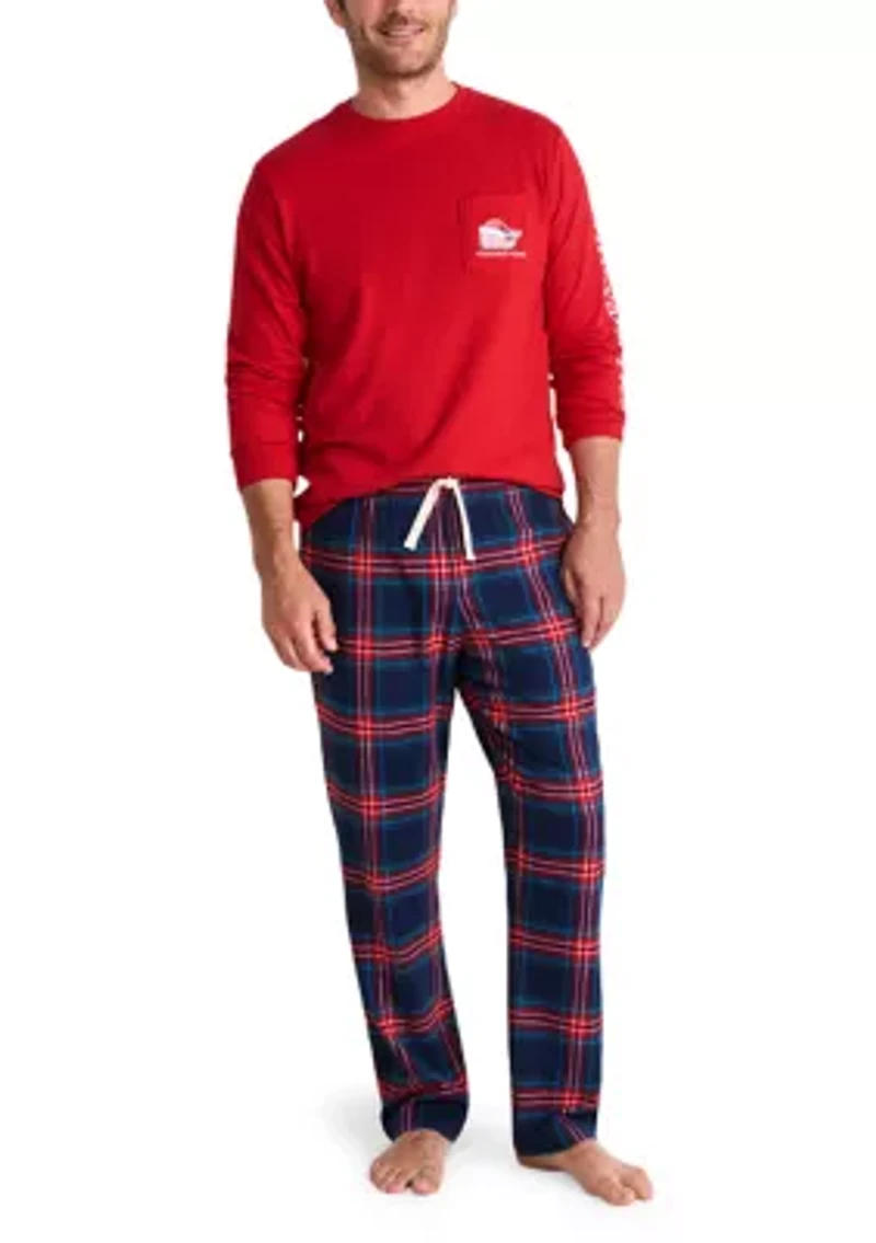 Men's Santa Whale Long Sleeve T-Shirt