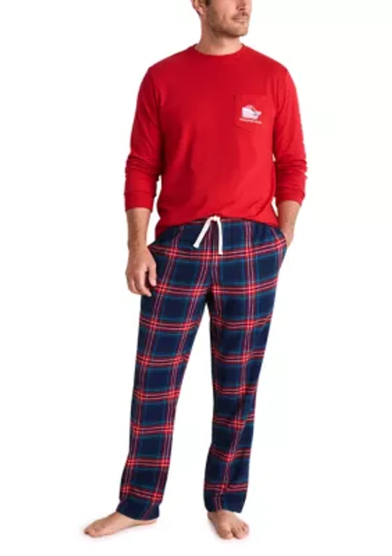 Men's Santa Whale Long Sleeve T-Shirt