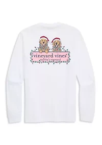 Long Sleeve String Lights Pup Graphic T-Shirt