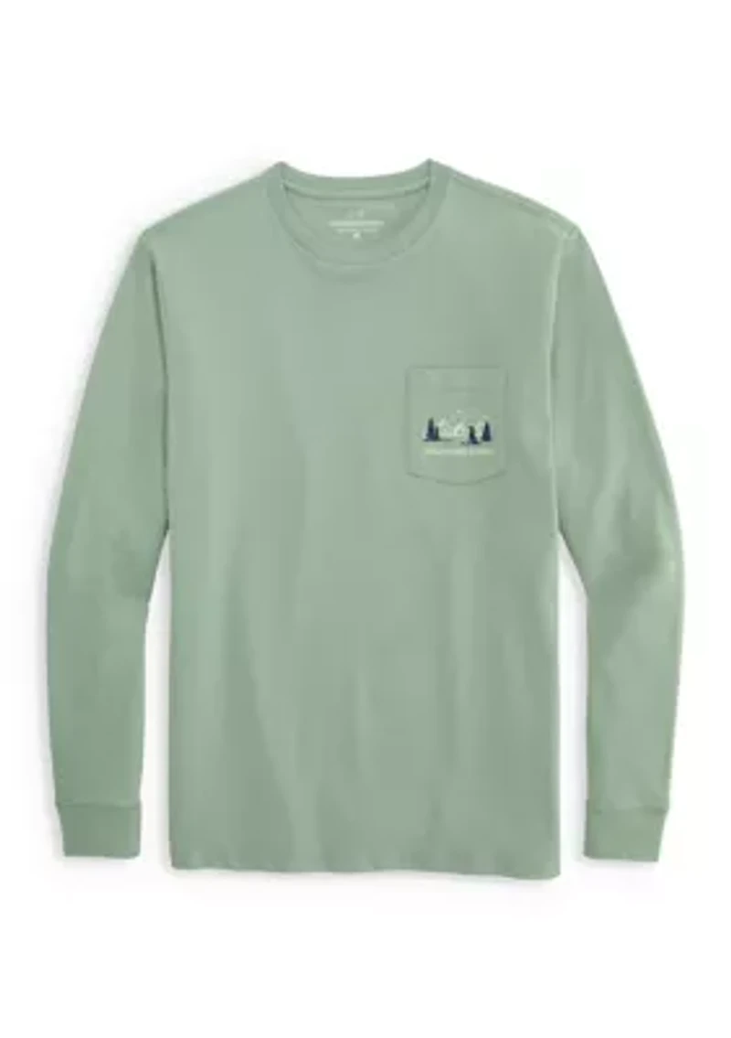 Men's Mountain Dog Graphic Long Sleeve Pocket T-Shirt