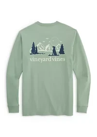 Men's Mountain Dog Graphic Long Sleeve Pocket T-Shirt