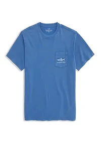 Men's Drift-Dye Tarpon Whale Graphic Pocket T-Shirt