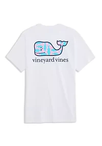 White Rippled Fish Whale Fill Short-Sleeve Pocket T-shirt