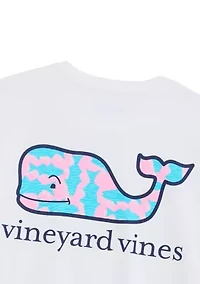 White Rippled Fish Whale Fill Short-Sleeve Pocket T-shirt