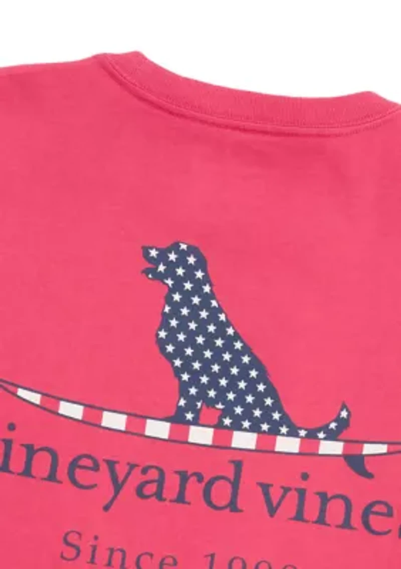 Men's Flag Dog Surfboard Graphic T-Shirt