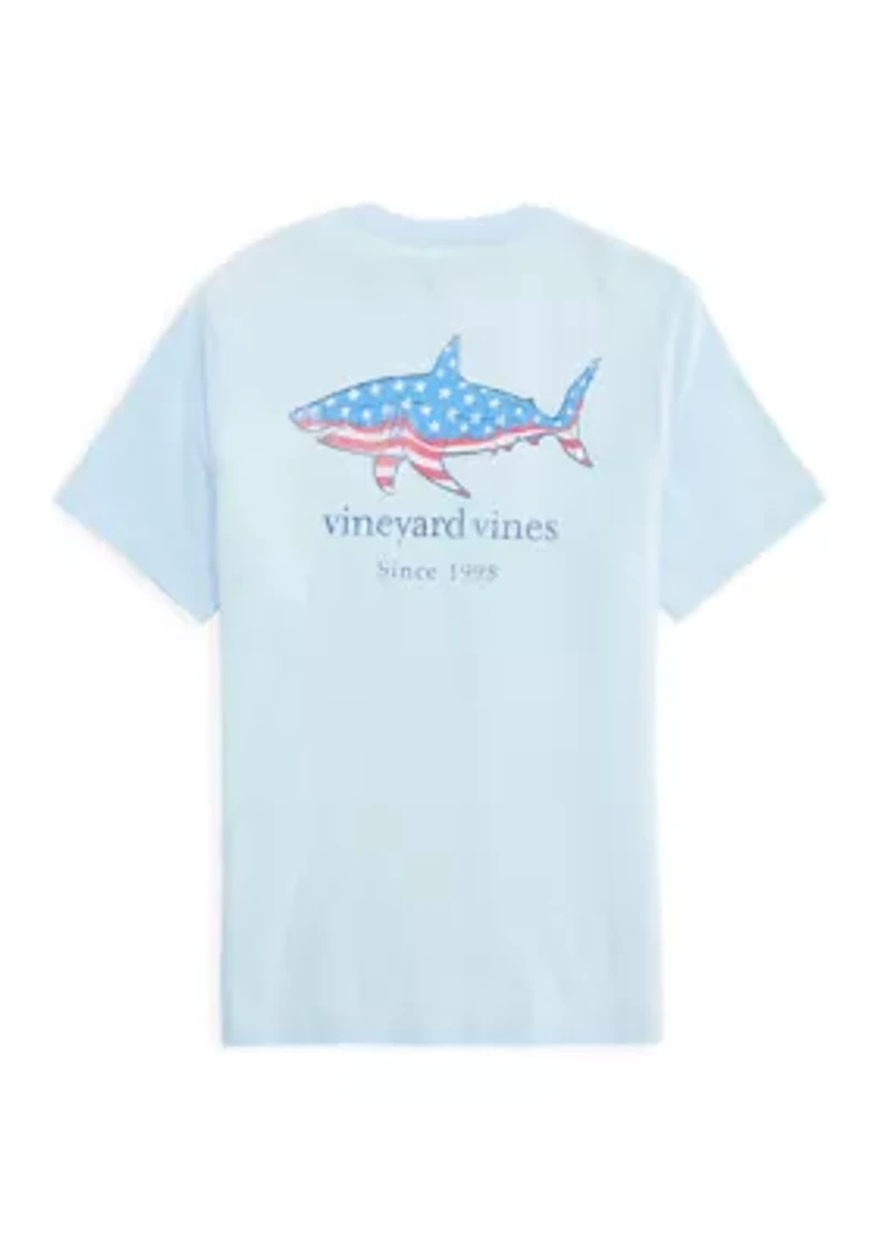 Men's Flag Shark Graphic T-Shirt