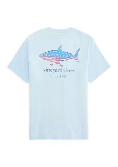 Men's Flag Shark Graphic T-Shirt