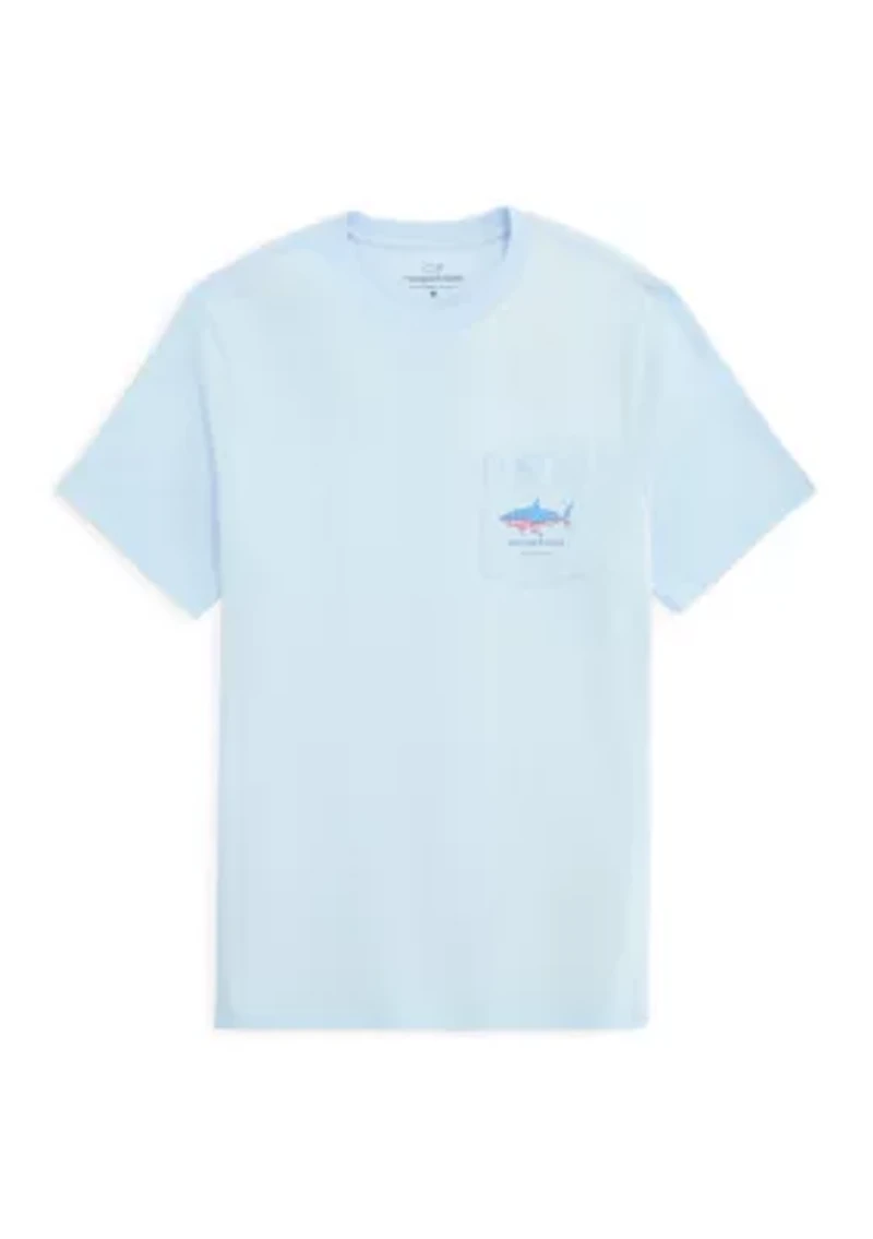 Men's Flag Shark Graphic T-Shirt