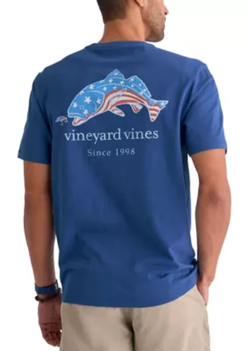 Men's Flag Fish Short Sleeve Graphic Shirt