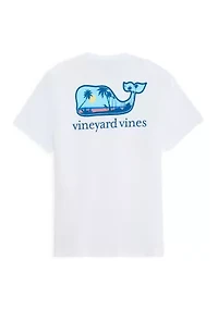 Men's Dog Frisbee Whale Graphic T-Shirt